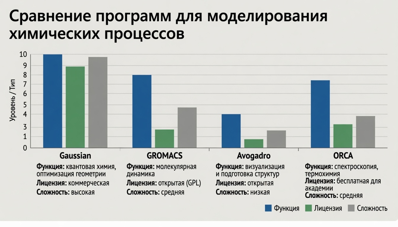 Сравнение программ для моделирования химических процессов